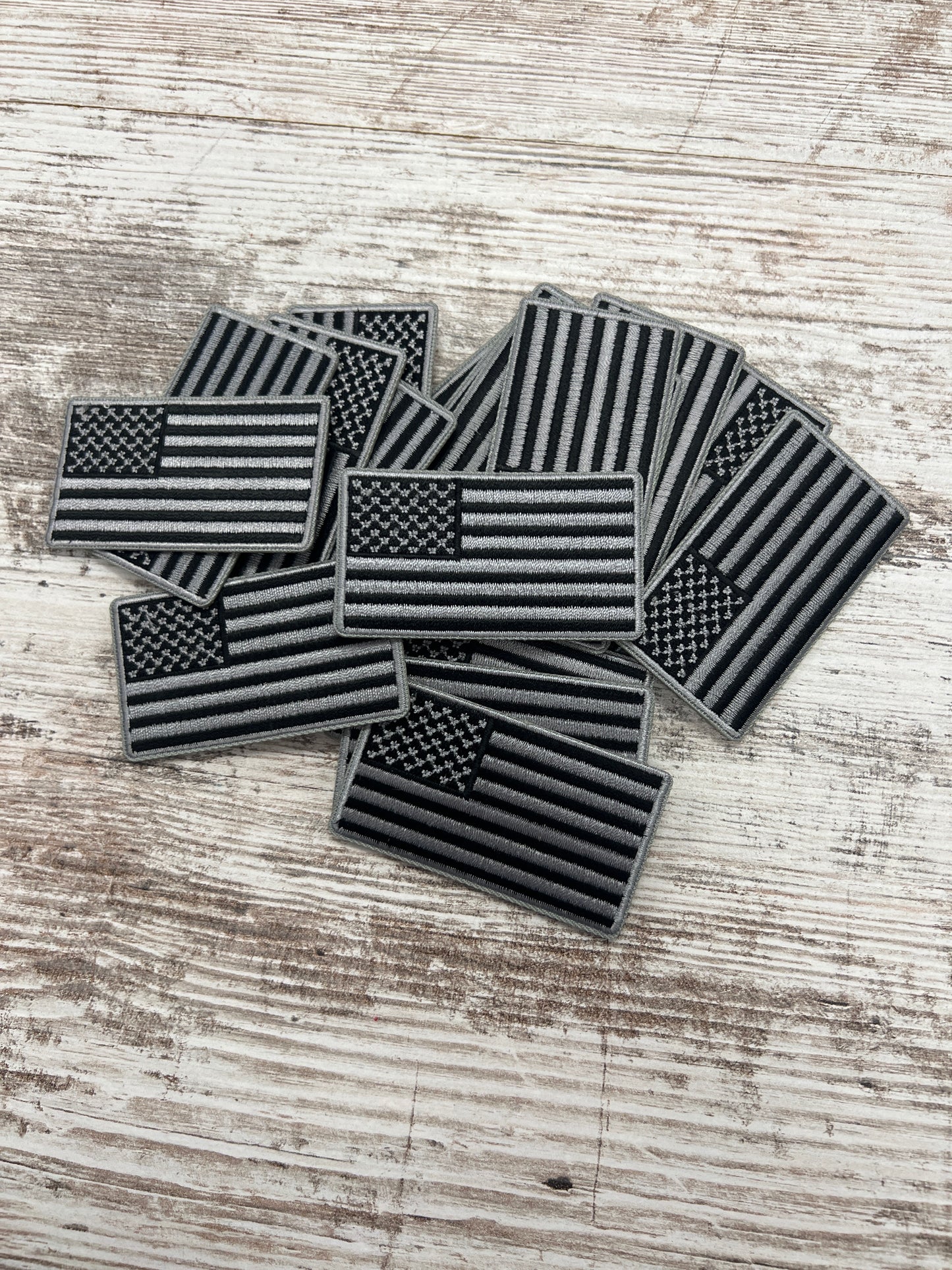 Grey Scale American Flag - Iron On Patch