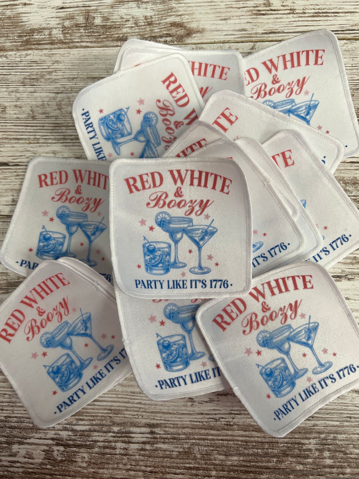 Red white and boozy - Iron On Patch