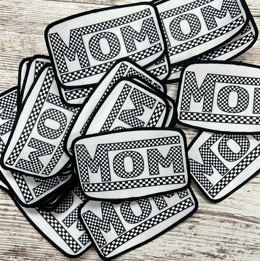 Checkered Mom- Iron On Patch