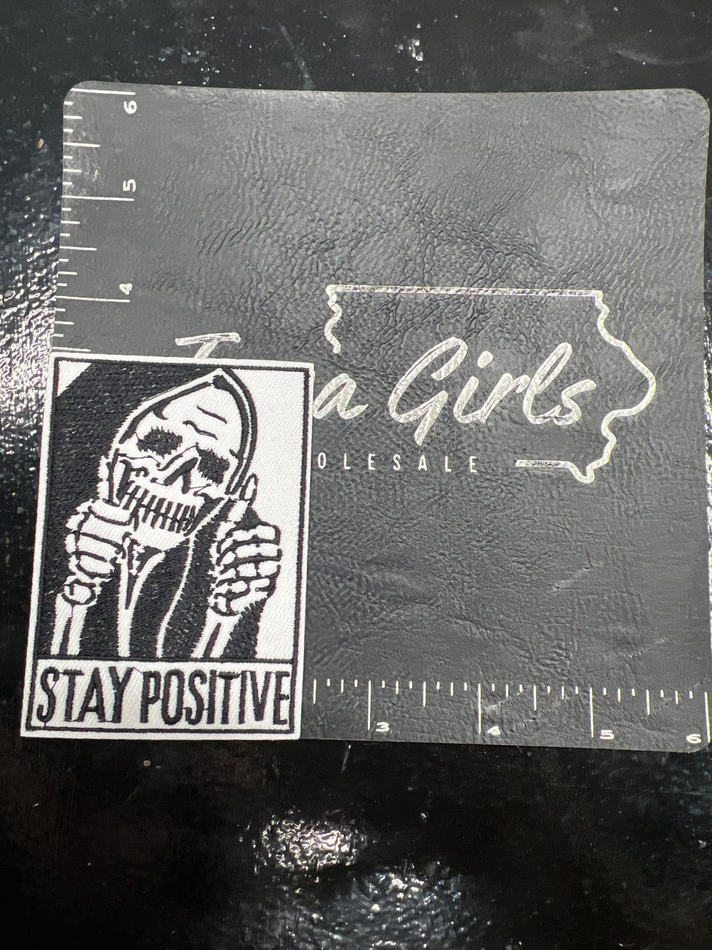 Stay Positive Skully - Iron On patch