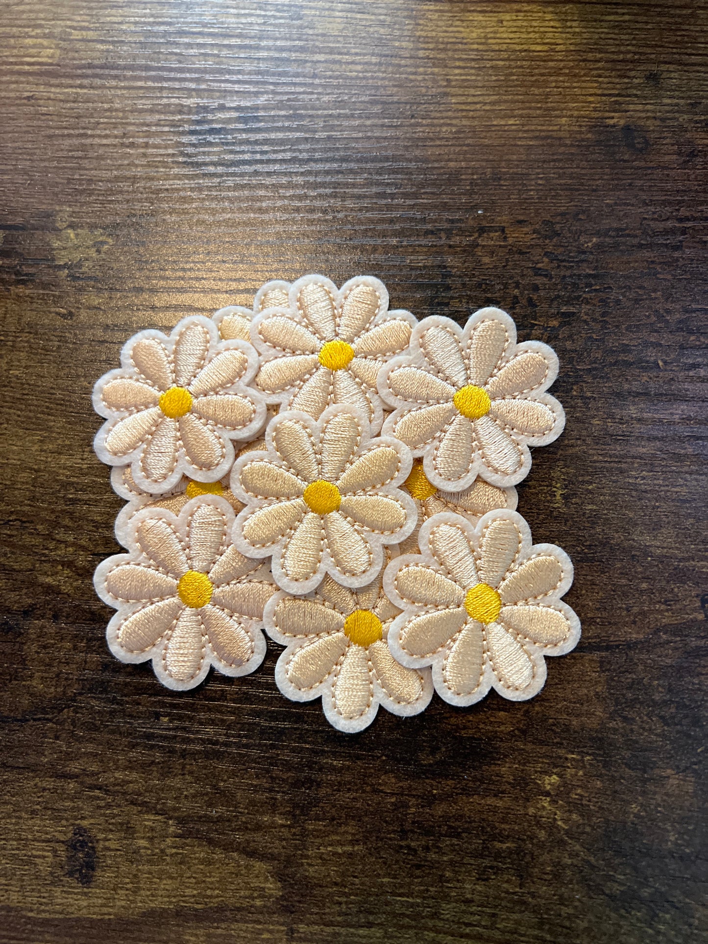 Small Champagne Flower - Iron on Patch