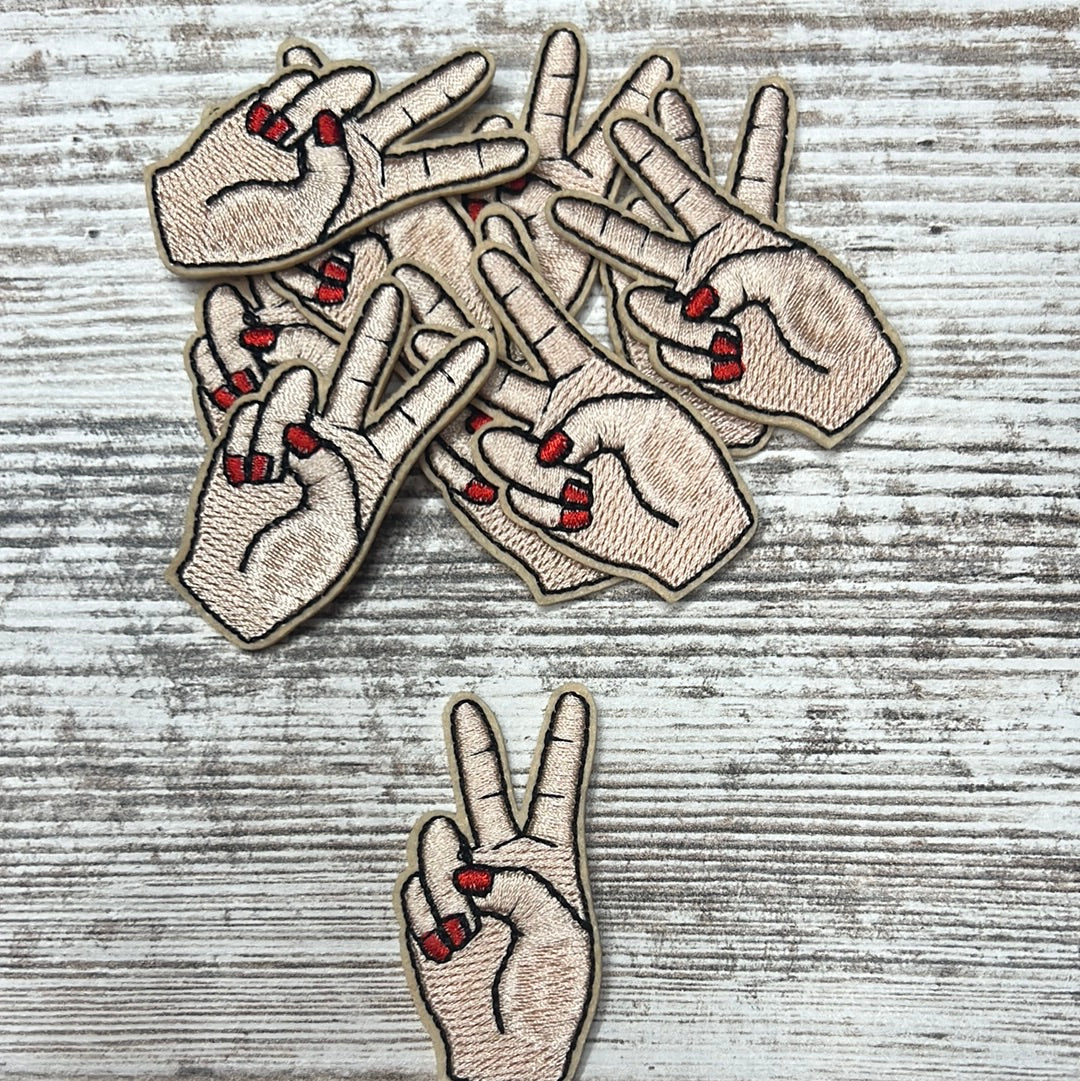 Peace out Red Nails- Iron On Patch