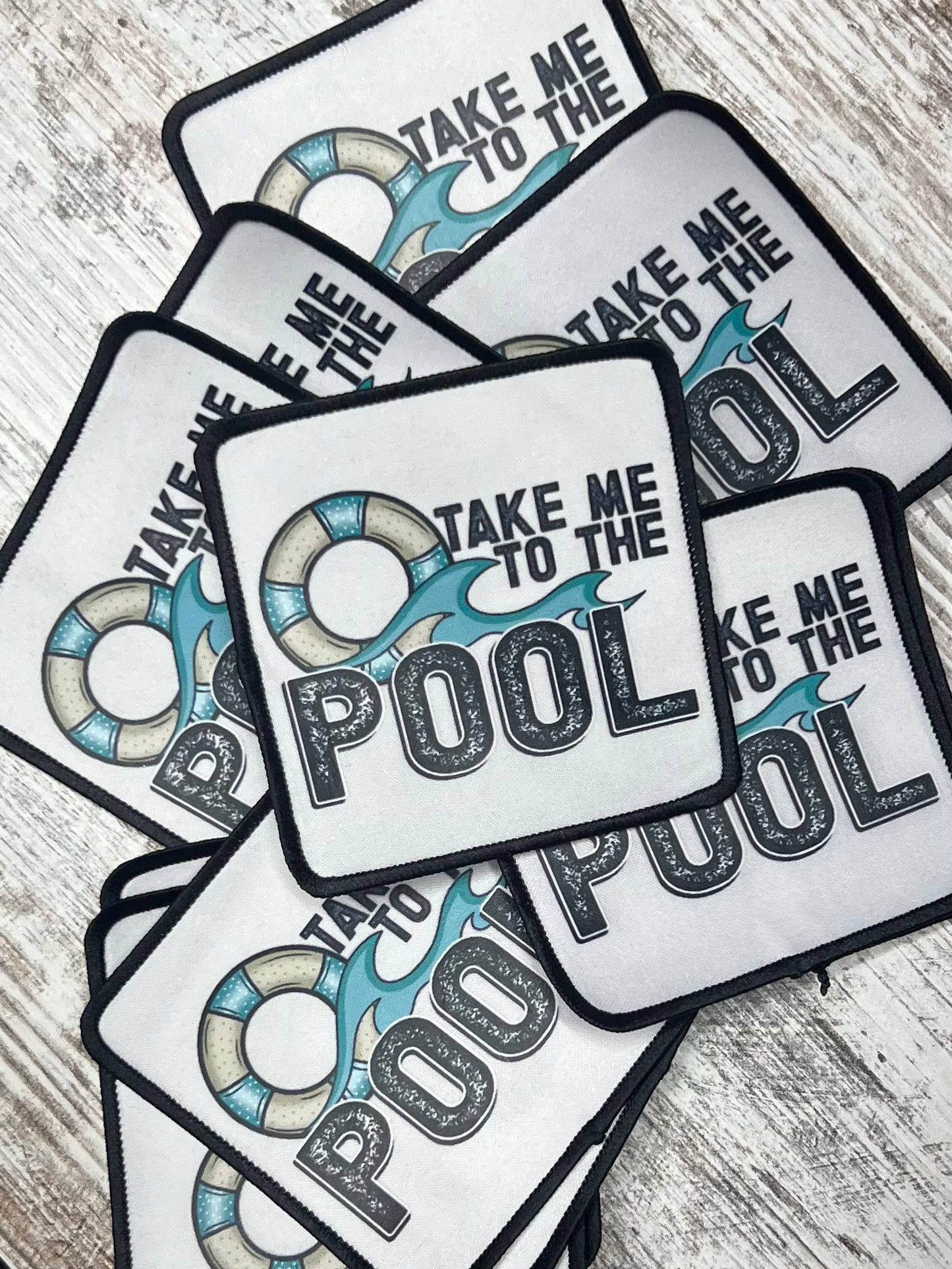 Take Me To the Pool Square - Iron On Patch