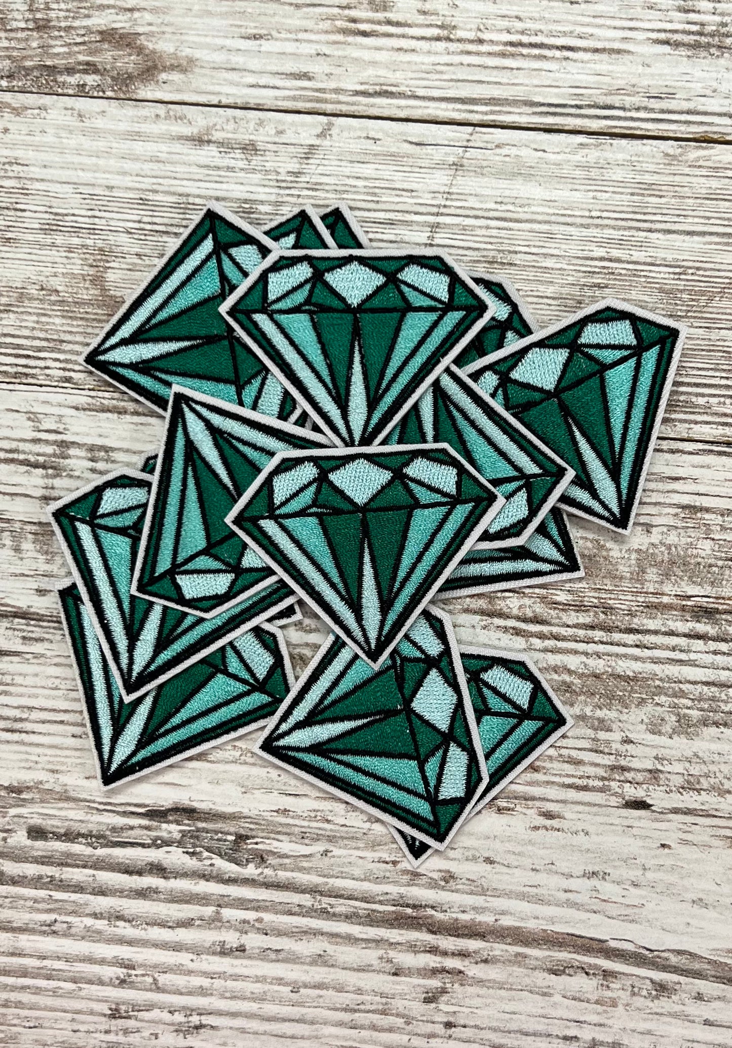 Teal Diamond  - Iron On Patch