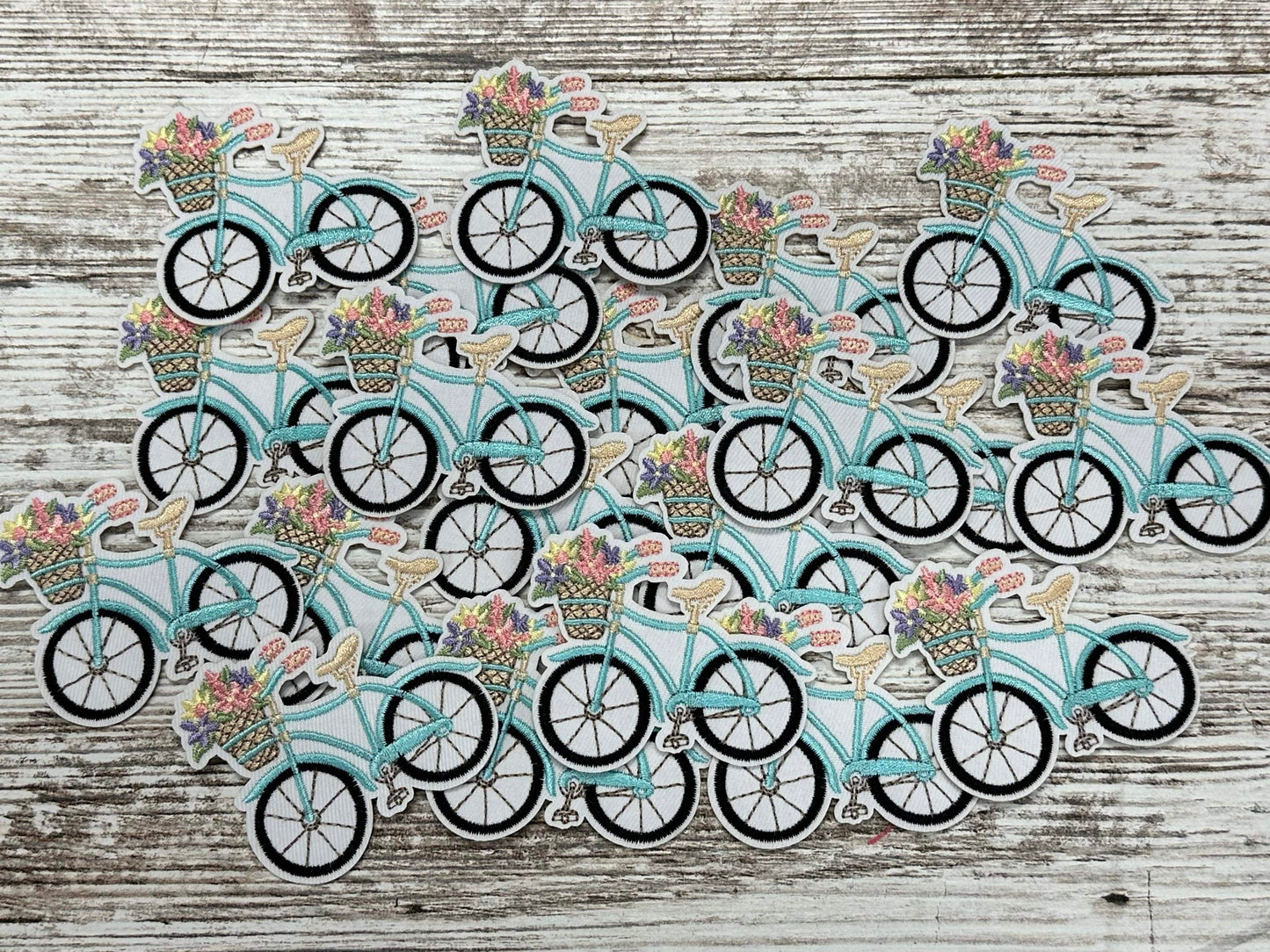 Floral Bike - Iron On Patch