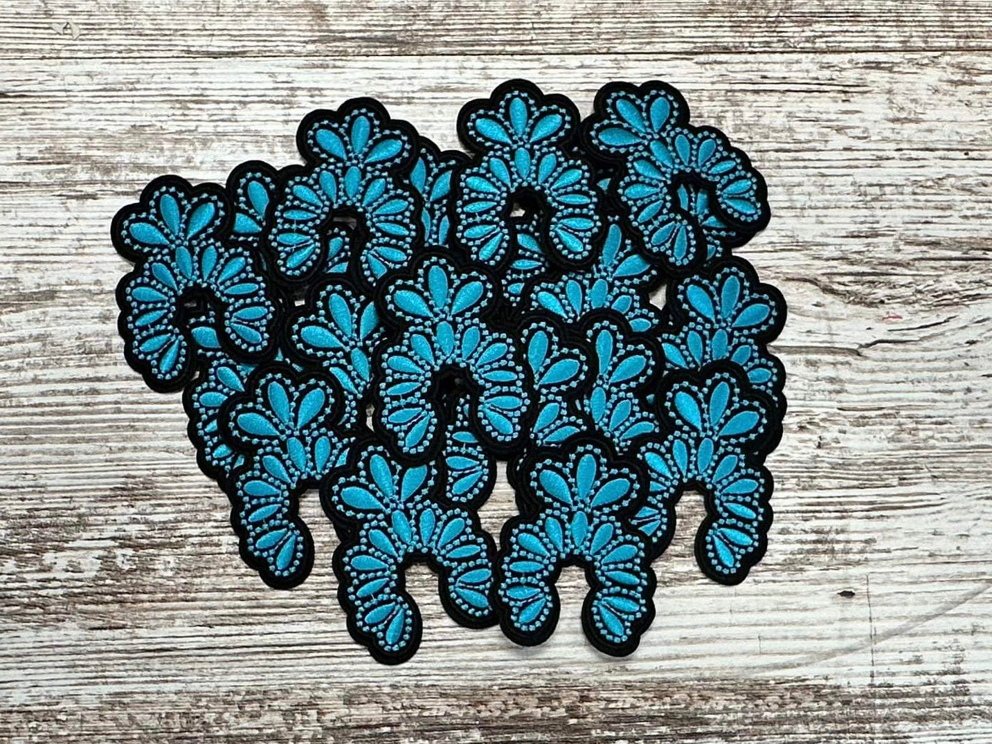 Turquoise Squash Blossom - Iron On Patch