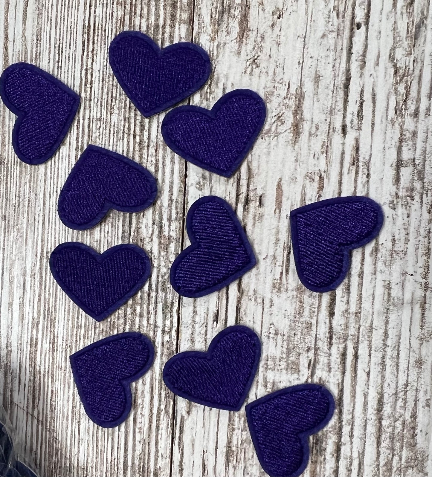 Purple Day Hearts -10 piece - Iron on Patch