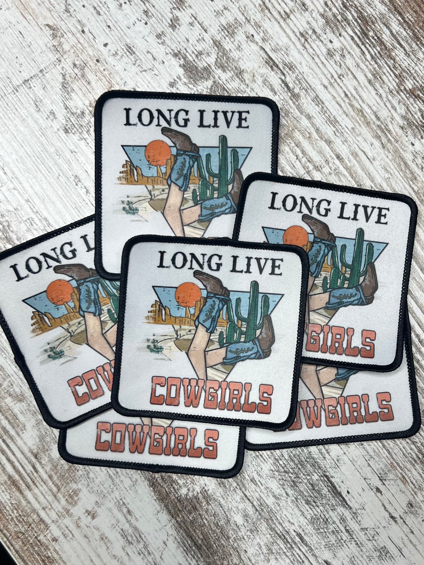 Long Live Cowgirls Square - Iron On Patch