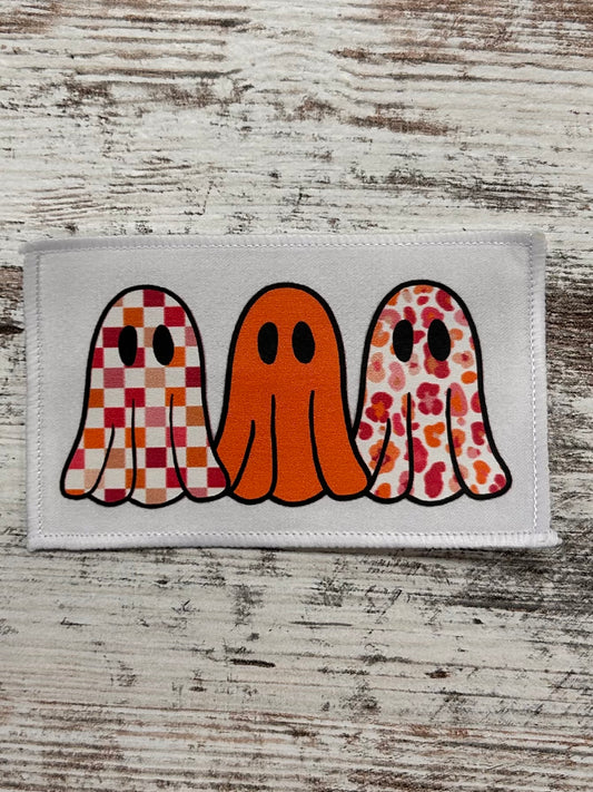 3 fall ghosts- Iron On Patch