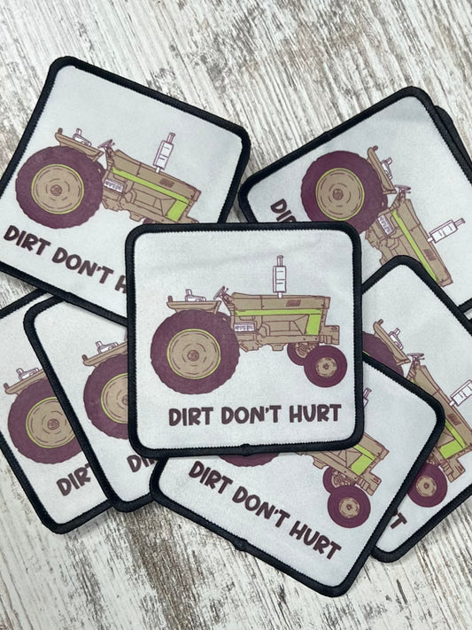 Square Dirt Dont Hurt - Iron On Patch