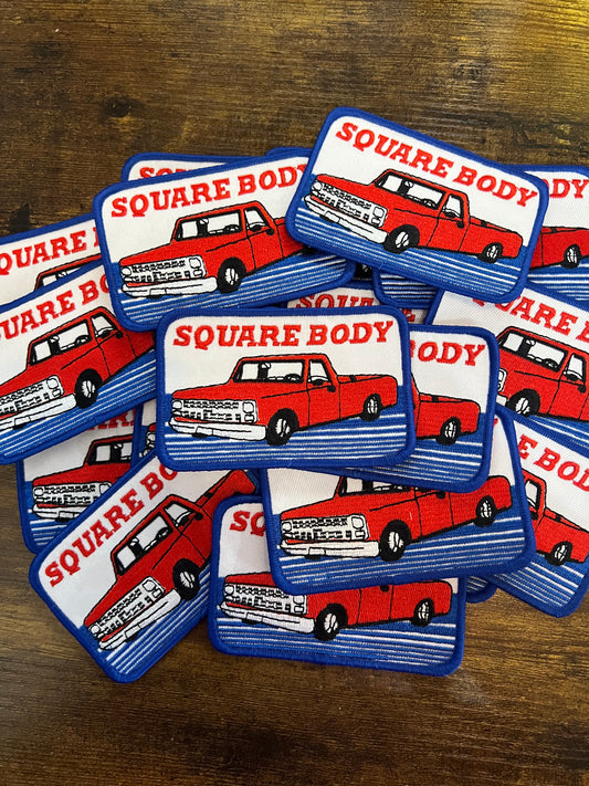 Squarebody Red Truck - Iron On Patch