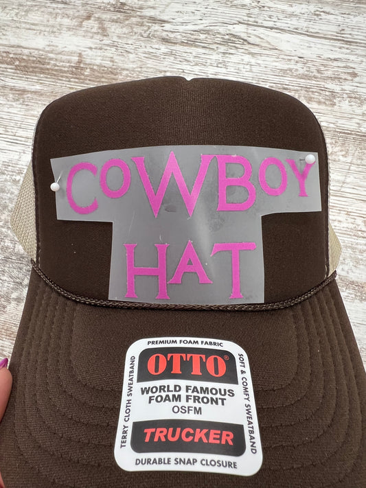 Cowboy Hat In Pink *over sized* DTF