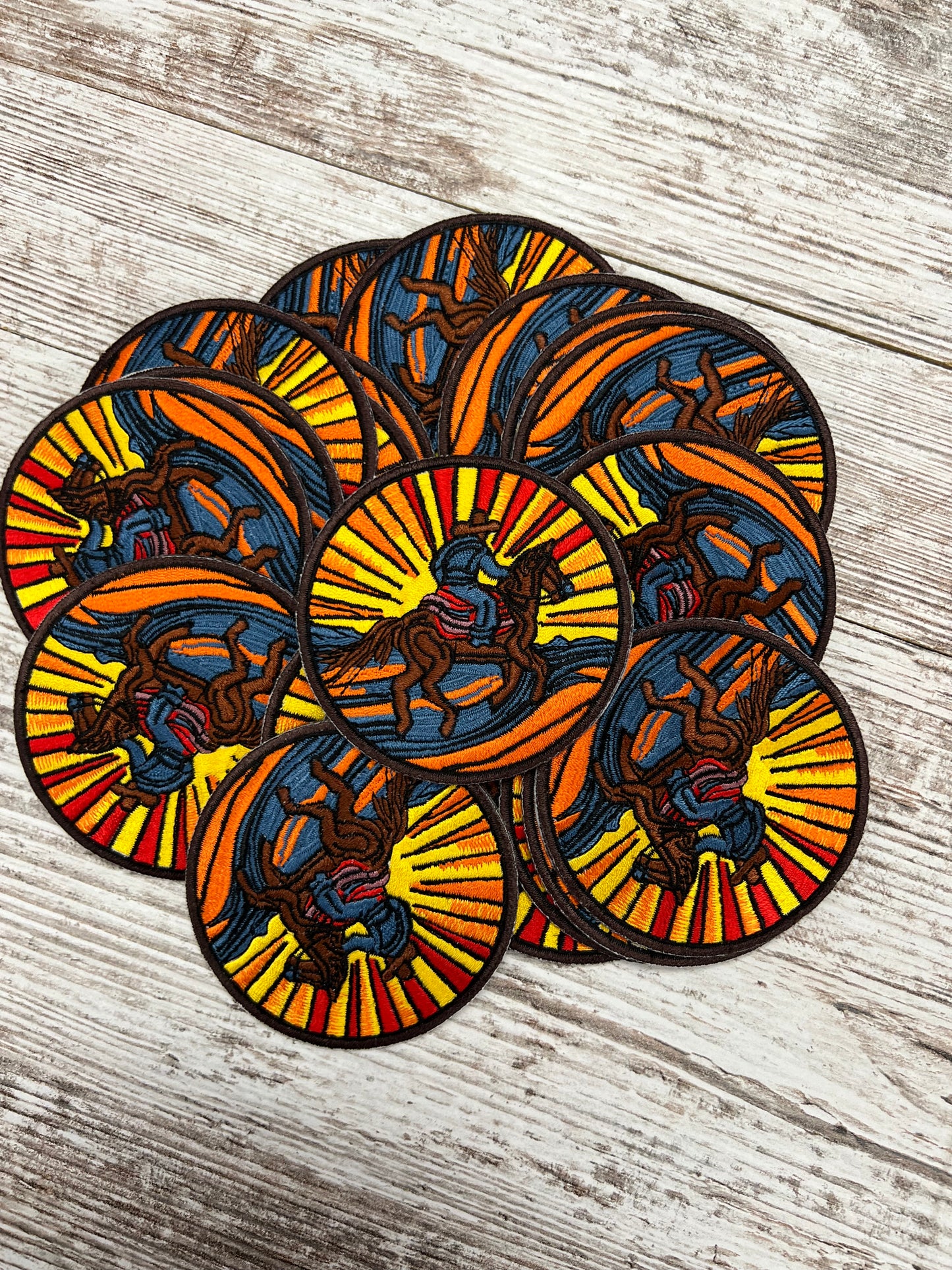 Sunset Cowboy -Iron on patch