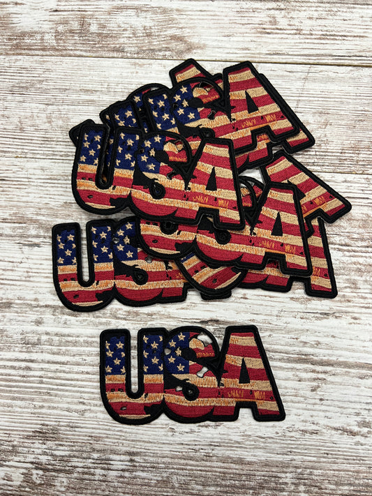 USA Distressed Flag  -Iron on patch