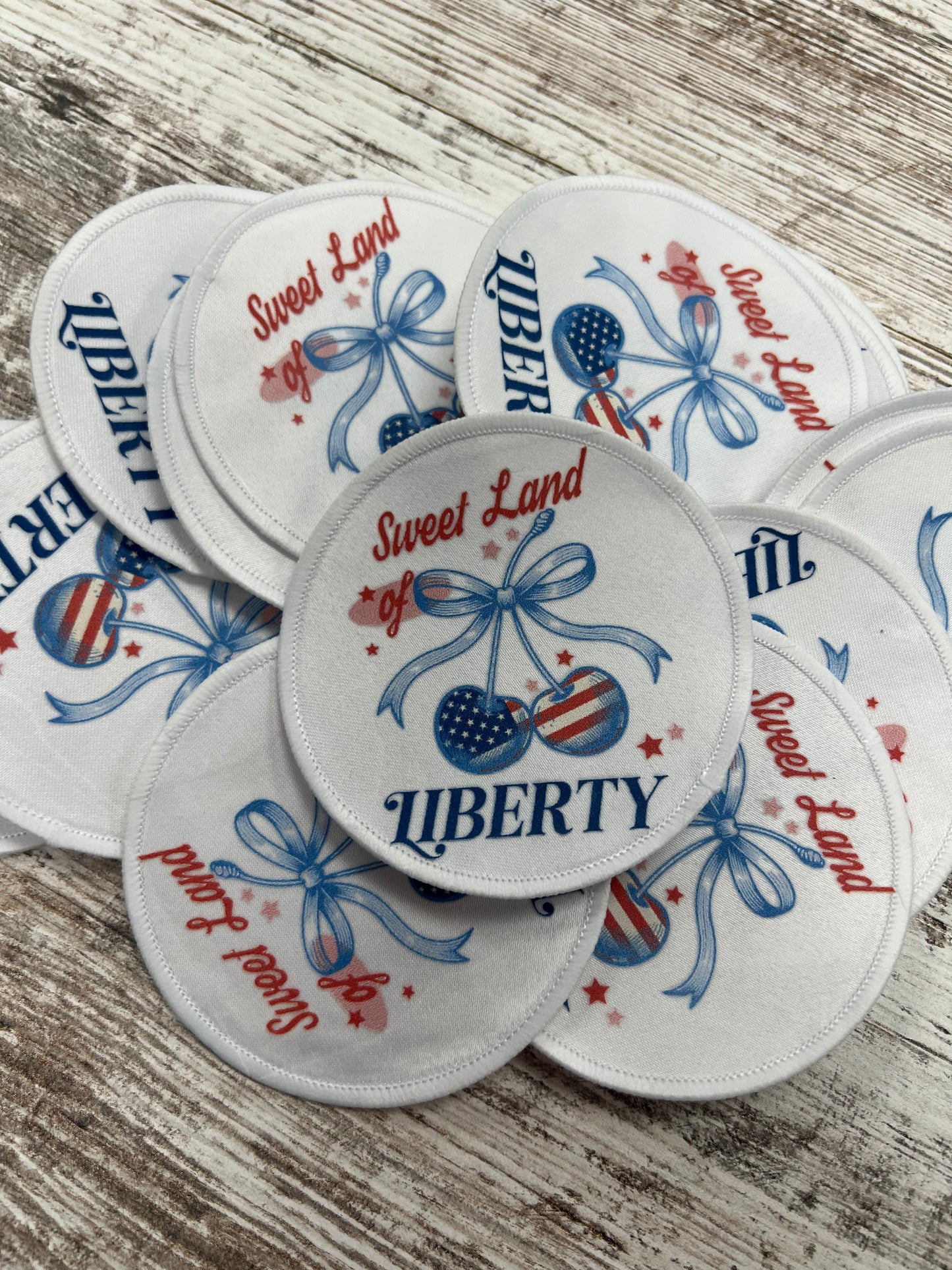 Sweet Land Of Liberty Cherries - Iron On Patch