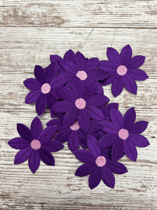 Purple w/ lavender center Wild Daisy- Iron on Patch