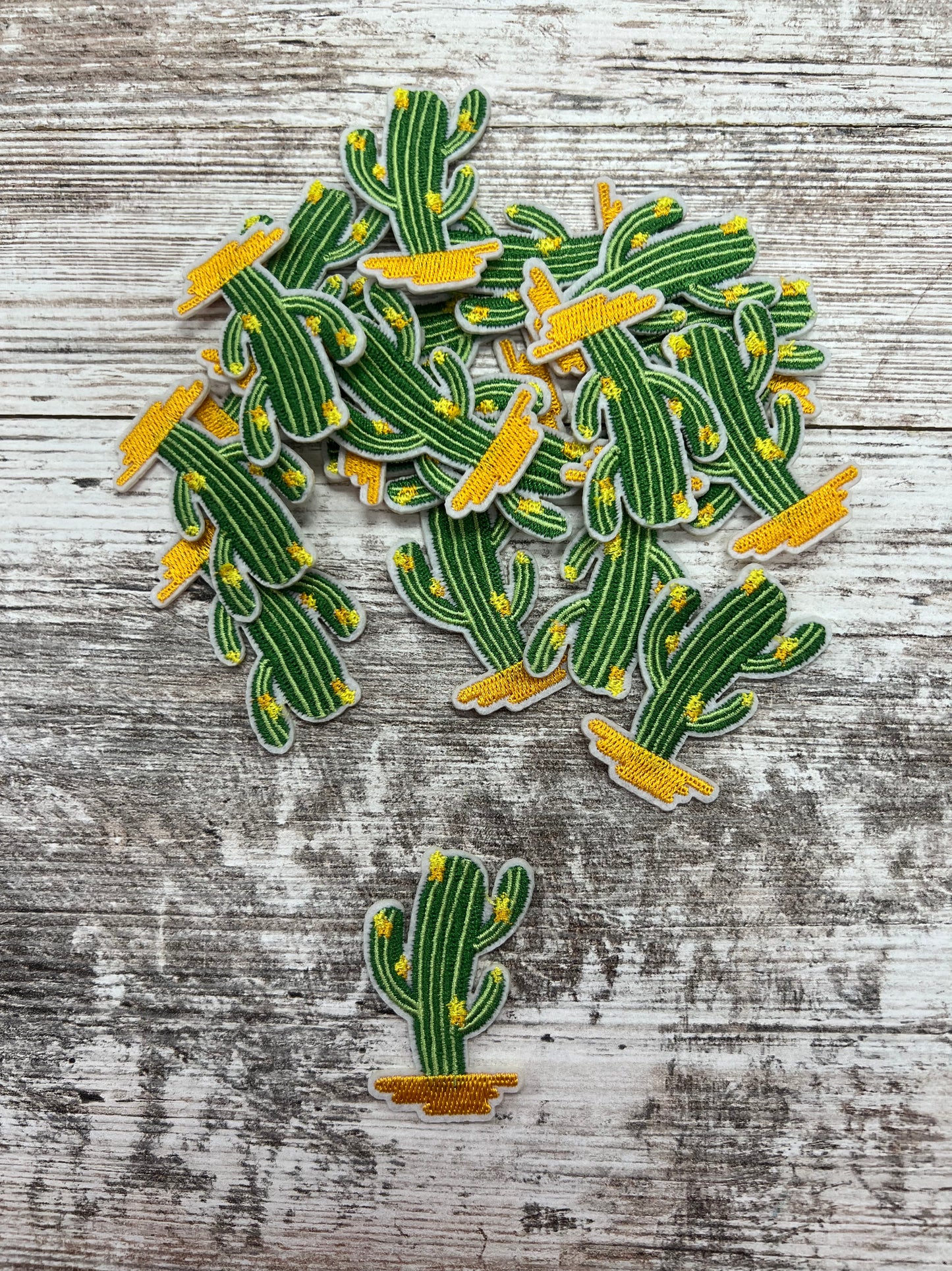 Yellow Potted Cacti - Iron On Patch