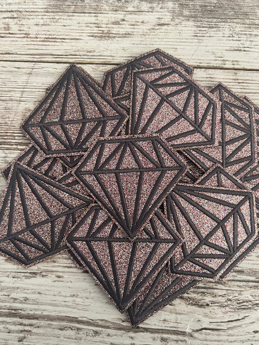 Multi color No Shed Glitter Diamond  - Iron On Patch