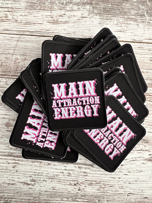 Main Attraction Energy on Black Patch - Iron On Patch