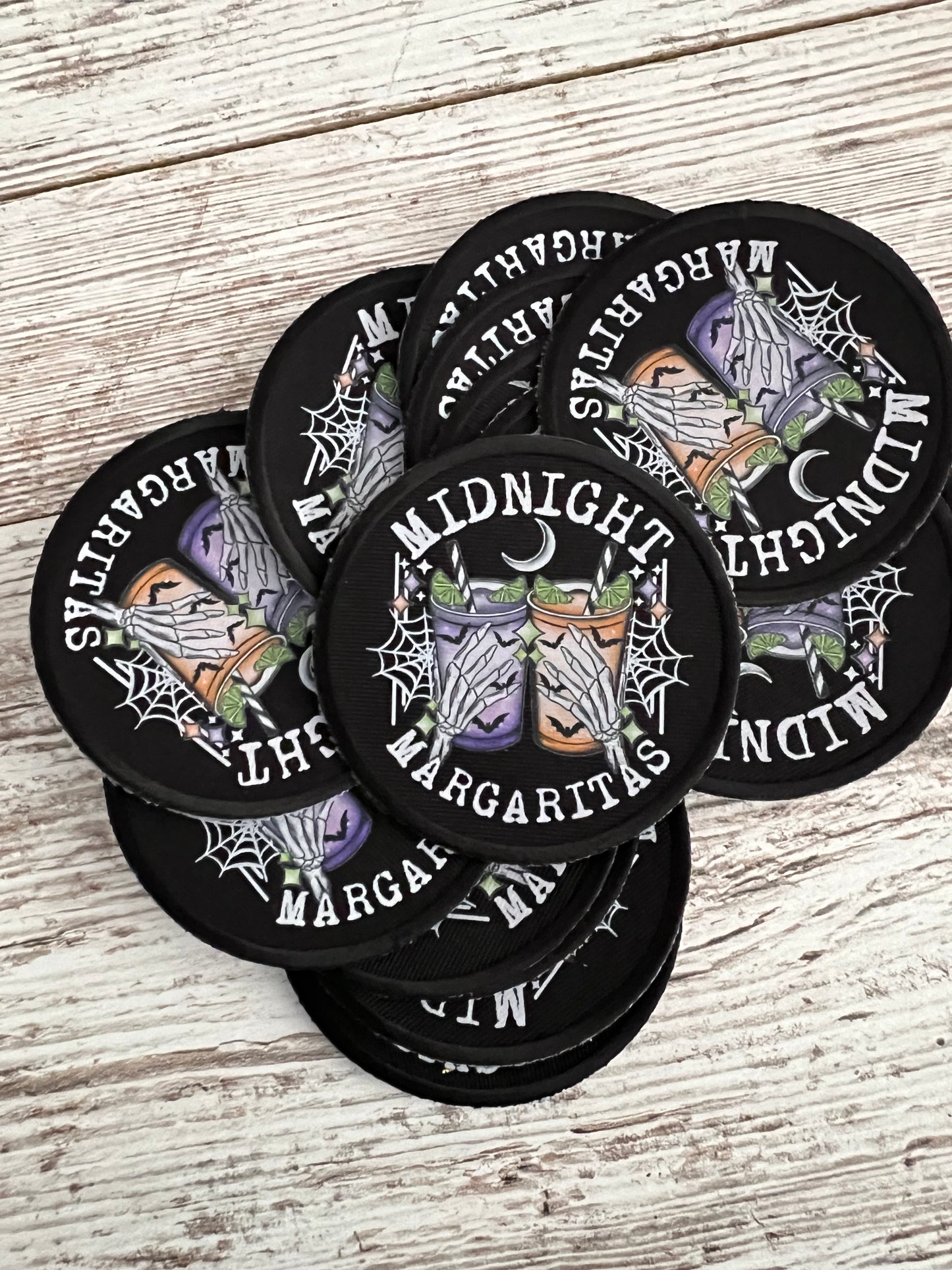 Midnight Margaritas on Black Patch - Iron On Patch