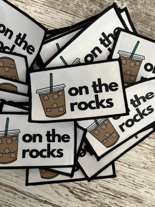 On The Rocks Iced Coffee  - Iron On Patch