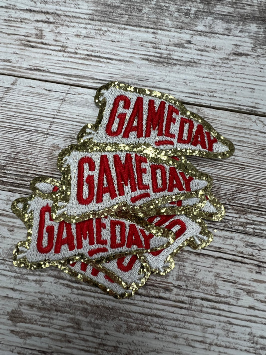 Red GameDay Pendant - Iron On Patch