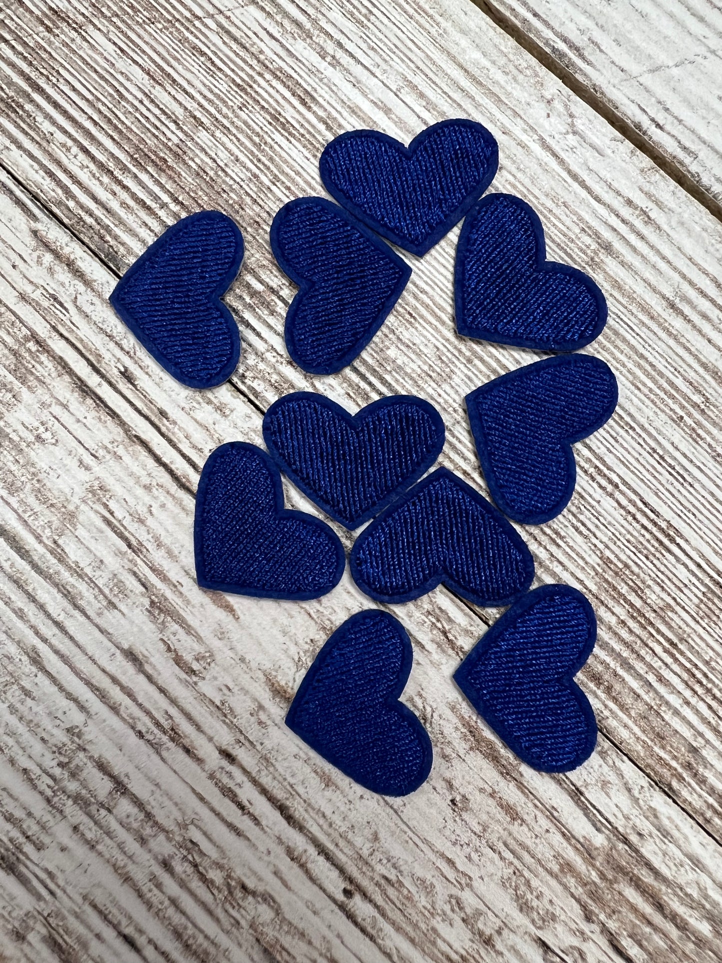 Blue Day Hearts -10 piece - Iron on Patch