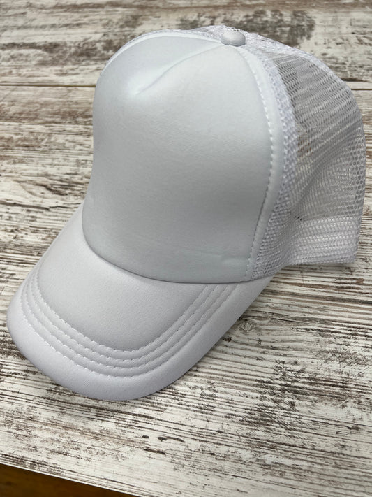 All White - Mid Height Trucker Hat