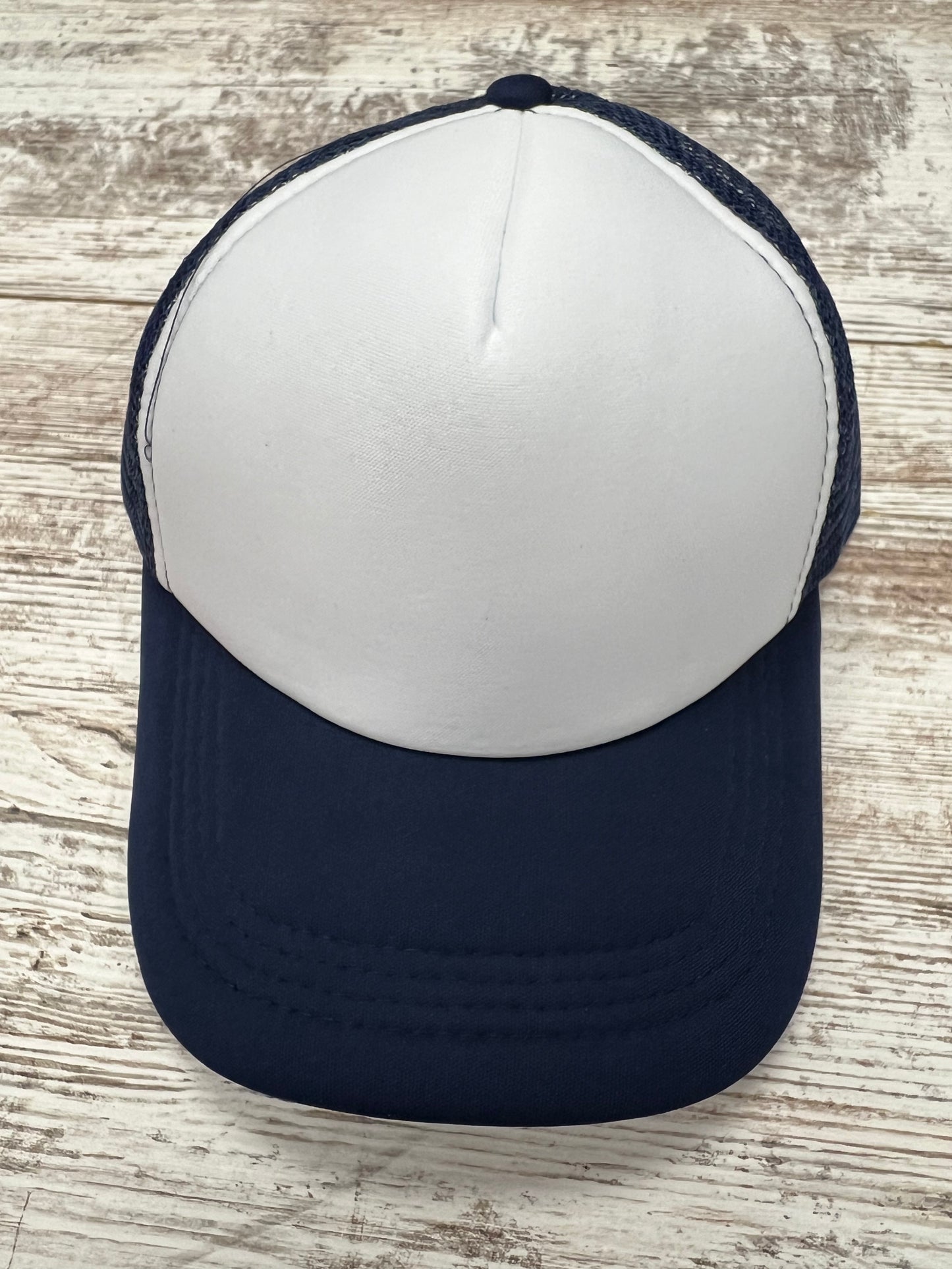 Navy and white - Mid Height Trucker Hat