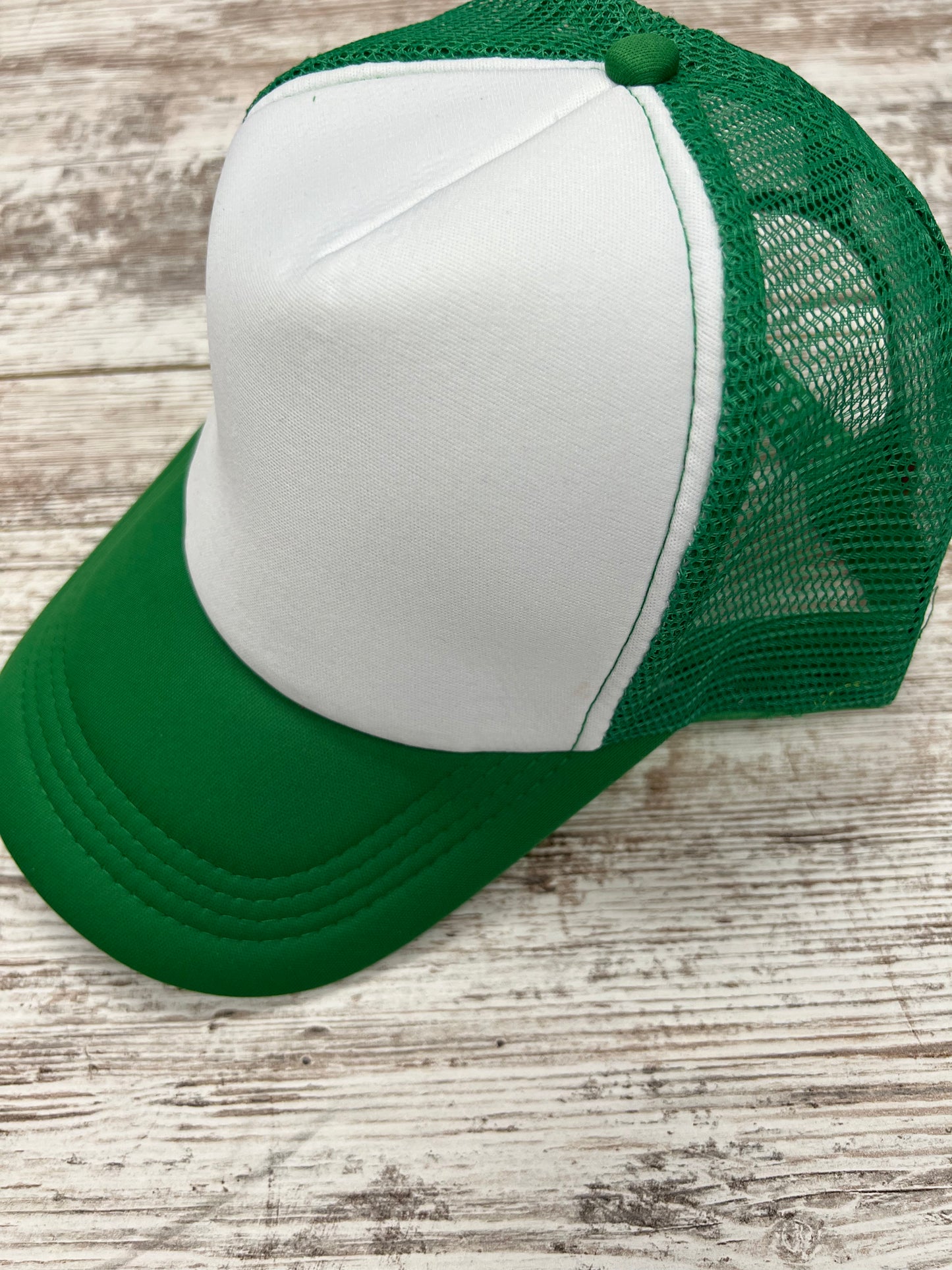 Kelly Green and white - Mid Height Trucker Hat