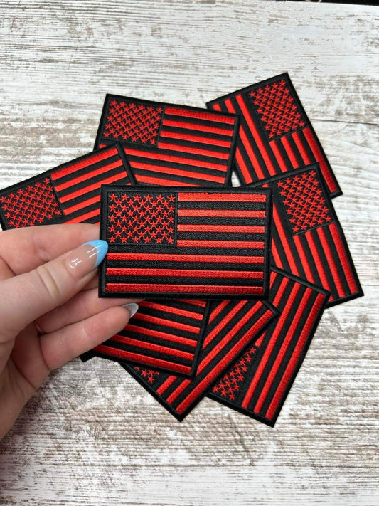 Red and Black Flag -Iron on patch