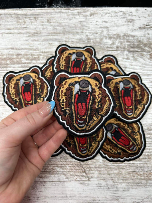 Bear Roaring-Iron on patch