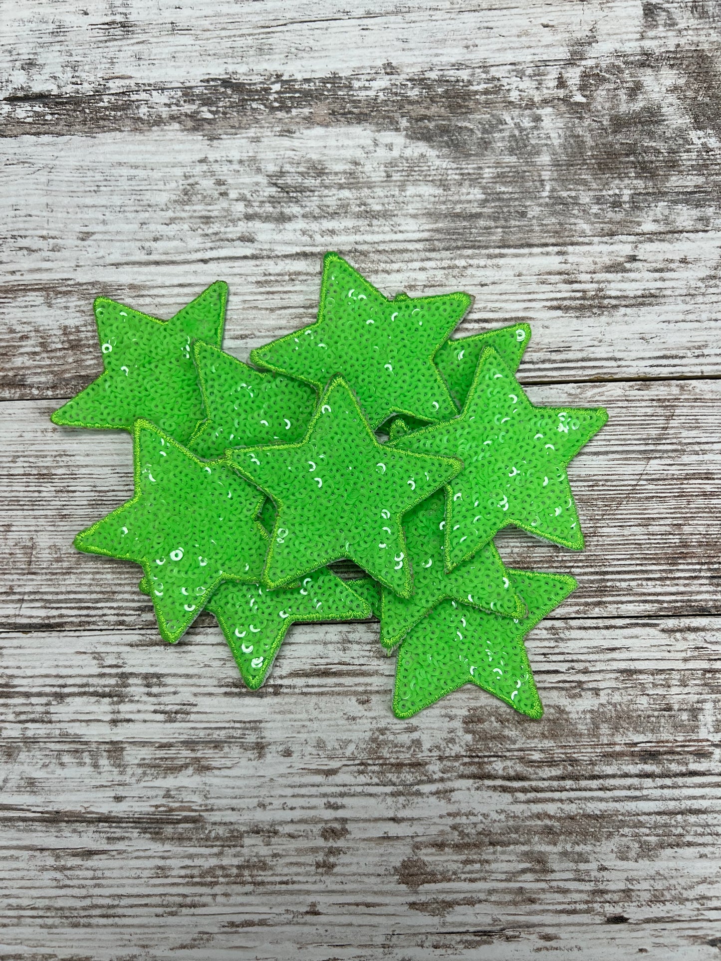 Neon Green Star - Iron on Patch