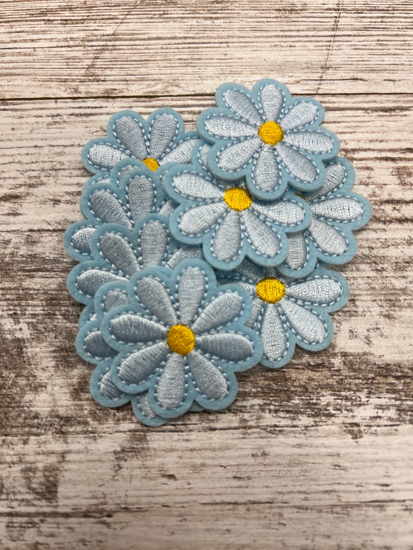 Small Soft Blue Flower - Iron on Patch