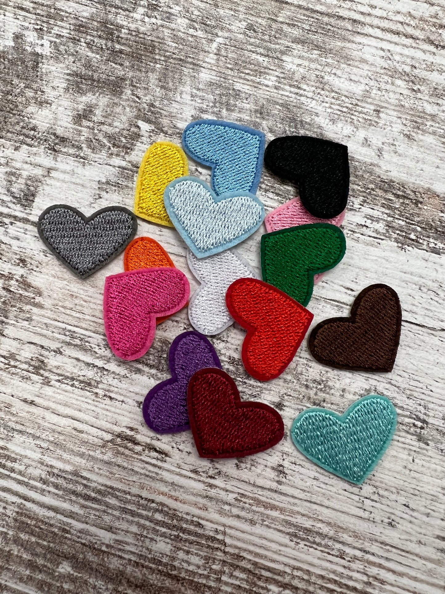 Mini assorted hearts -15 piece - Iron on Patch