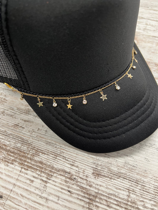Gold Star & CZ Dangle Hat Chain