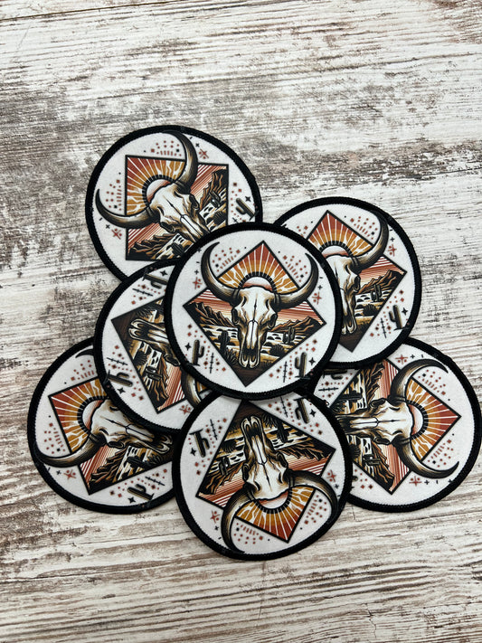 Skulls Sunrise - Iron On Patch