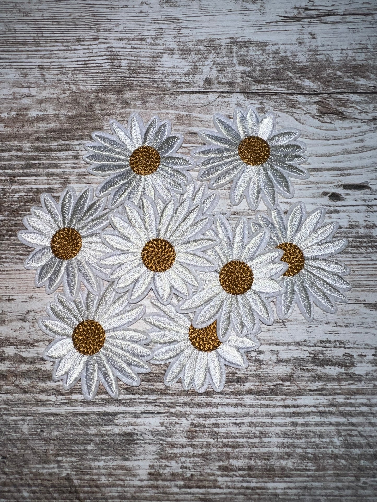 2" Ivory Wild Flower - Iron on Patch