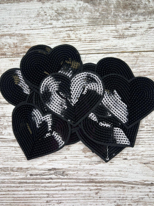 Black Heart - Iron on Patch