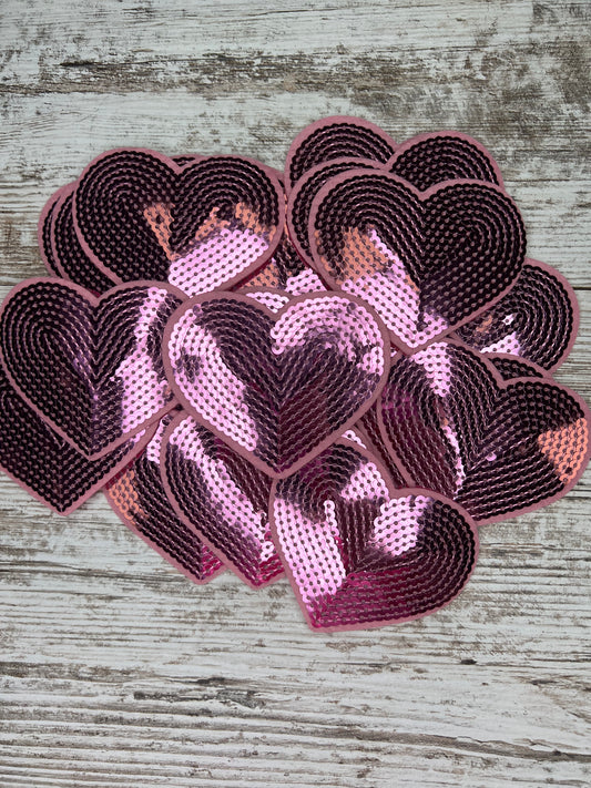 Pink Heart - Iron on Patch