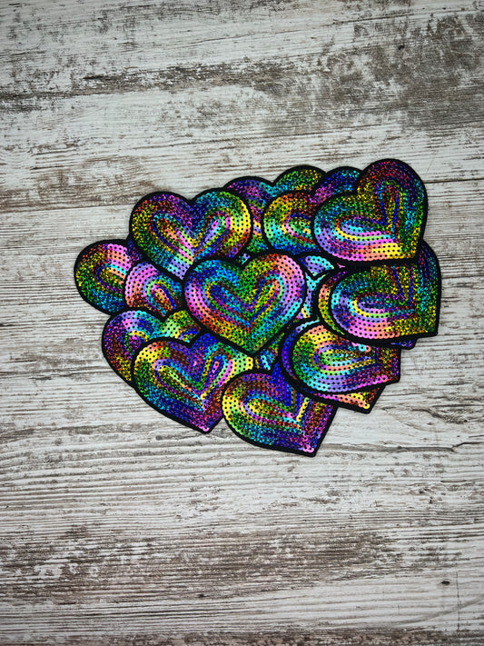 Multi Color Heart - Iron on Patch