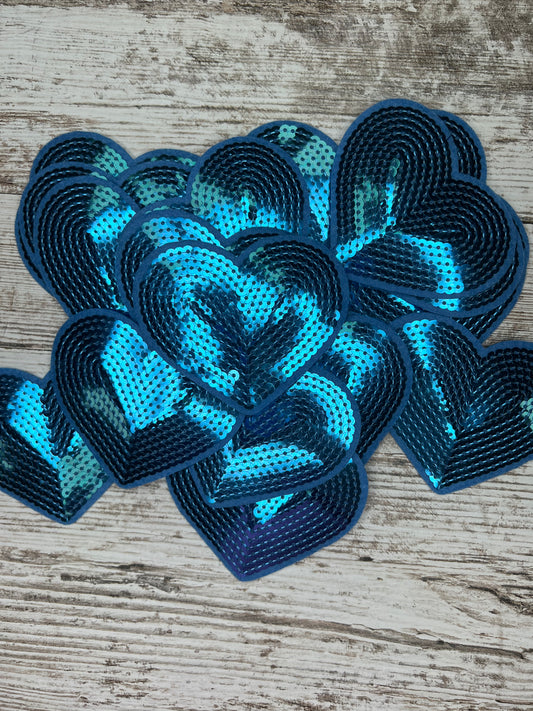 Blue Heart - Iron on Patch