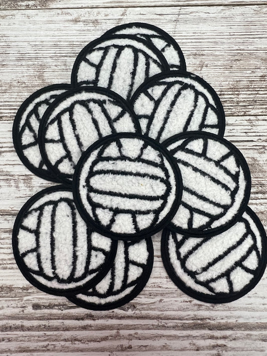 Black Trimmed Bolleyball Iron On Patch