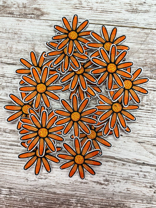 Orange Wild Flower - Iron On Patch