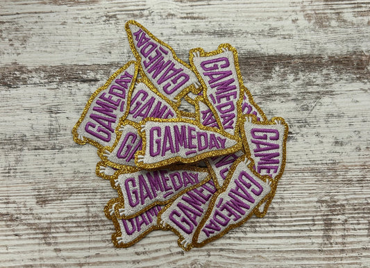 Purple GameDay Pendant - Iron On Patch