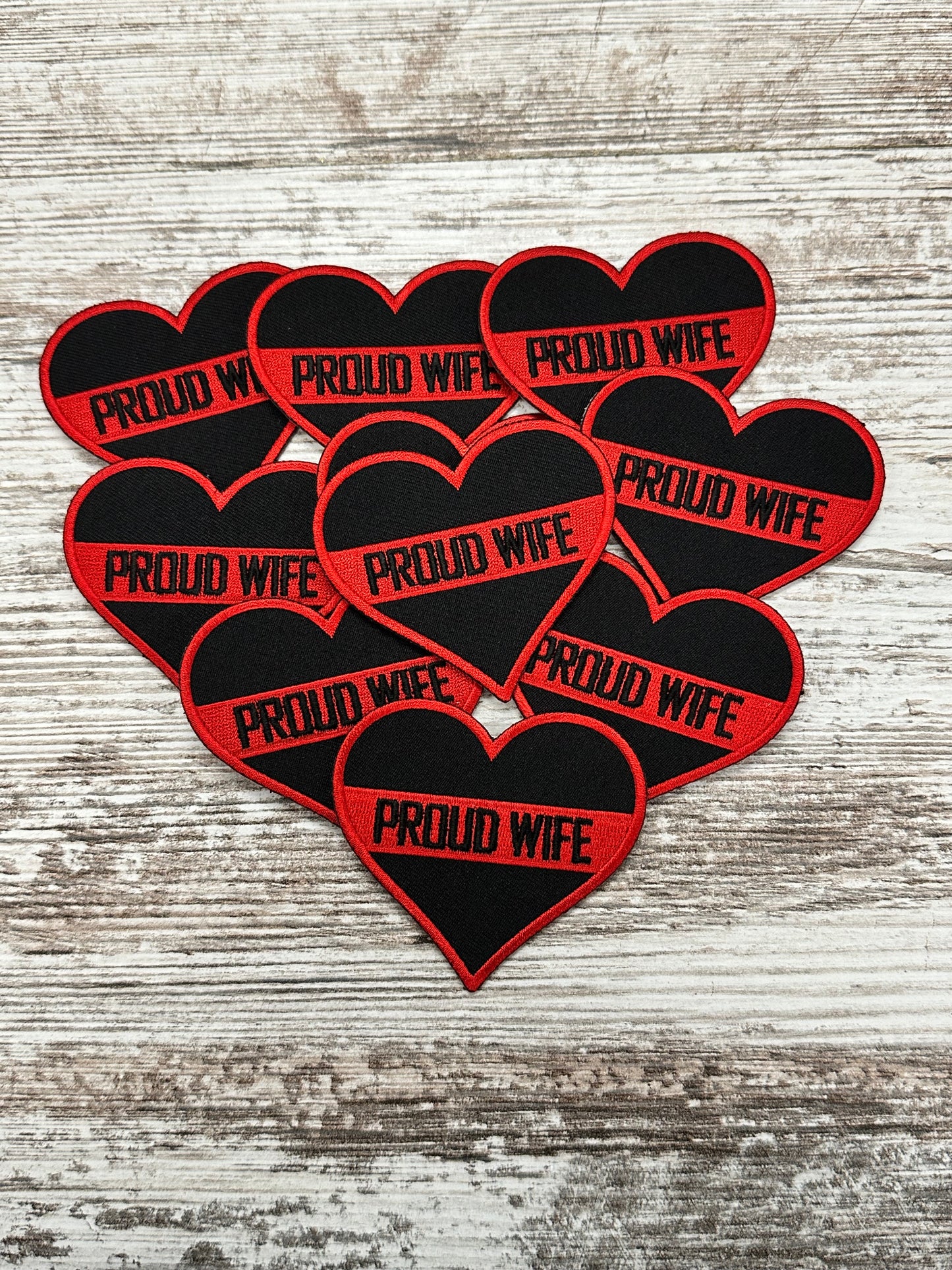 Thin Red Line Proud Wife - Iron On Patch