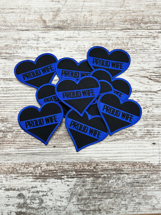 Thin Blue Line Proud Wife - Iron On Patch