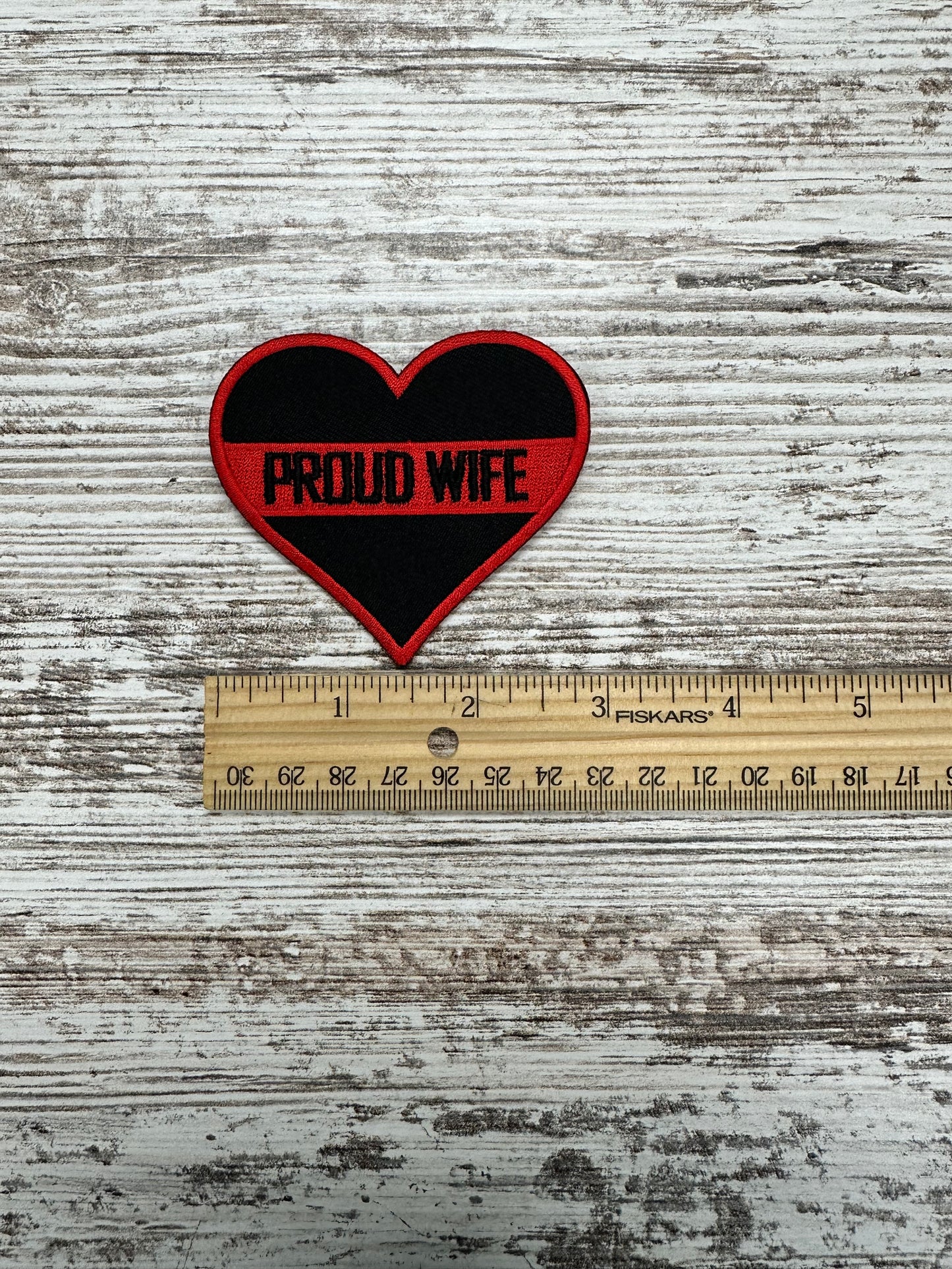 Thin Red Line Proud Wife - Iron On Patch