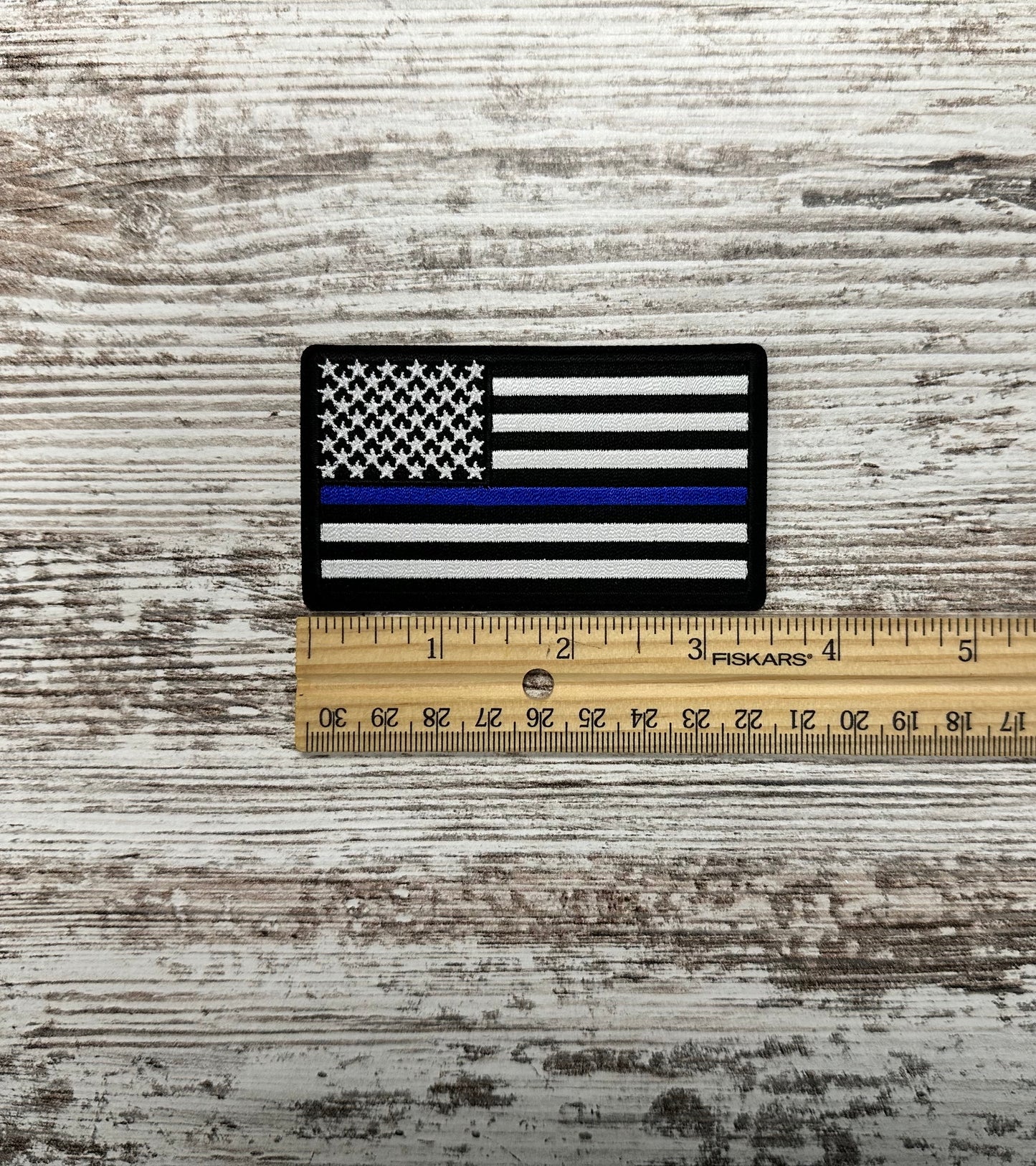 Thin Blue Line Flag - Iron On Patch