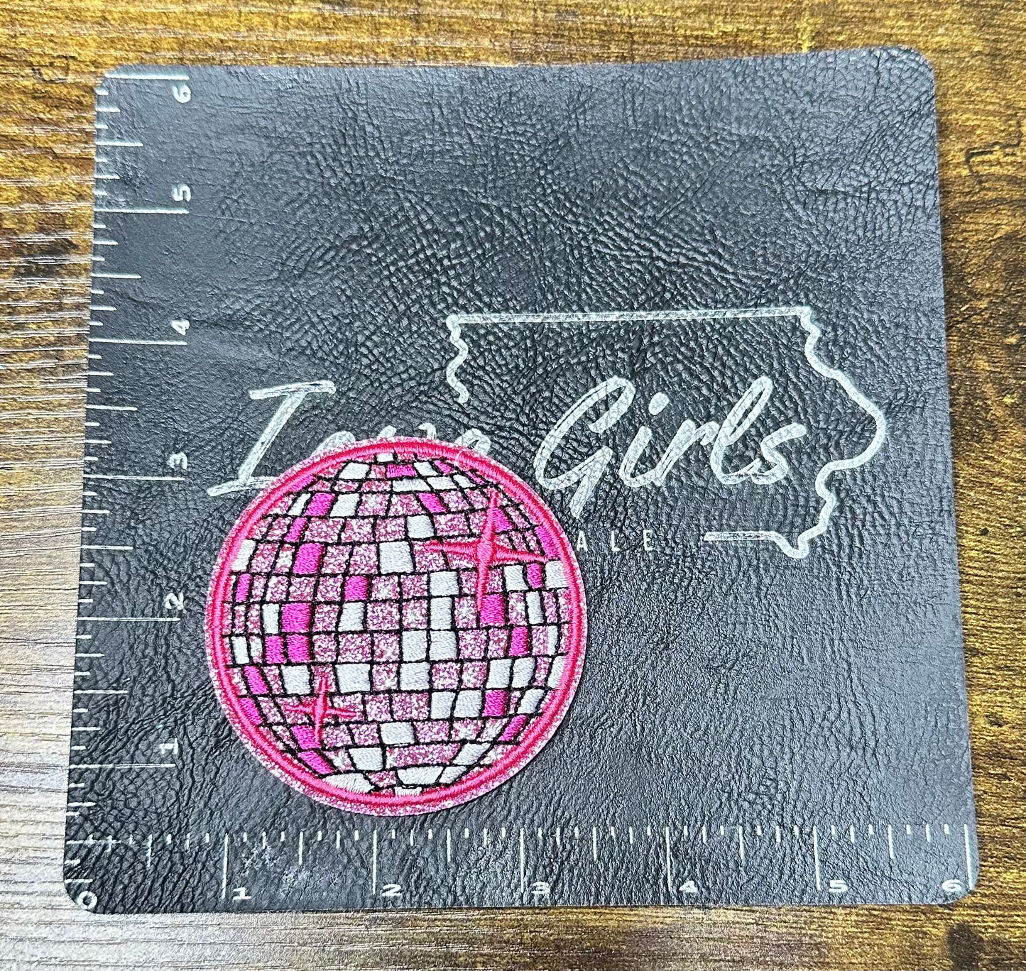 Pink Shimmer Disco Ball - Iron on Patch